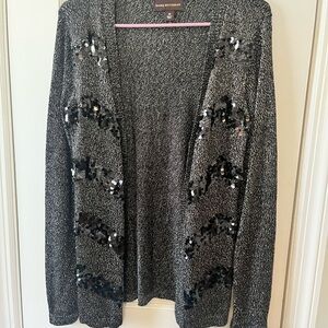 Dana Buchman Black Cardigan with Sequin Embellishments